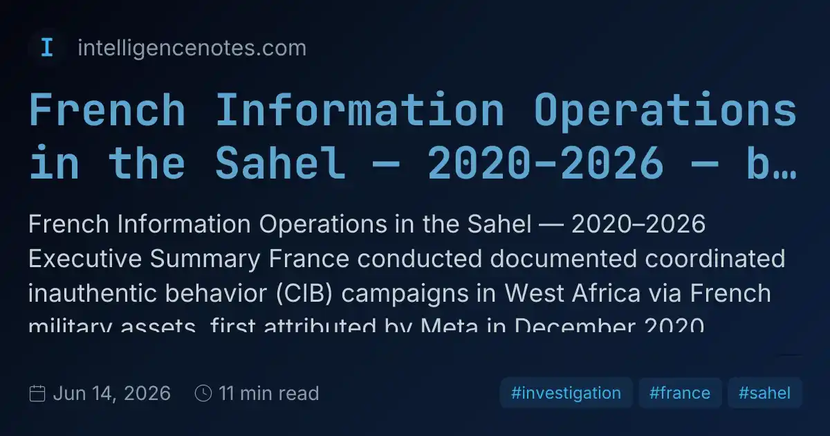 French Information Operations in the Sahel — 2020–2026 — by Luiz H. S ...